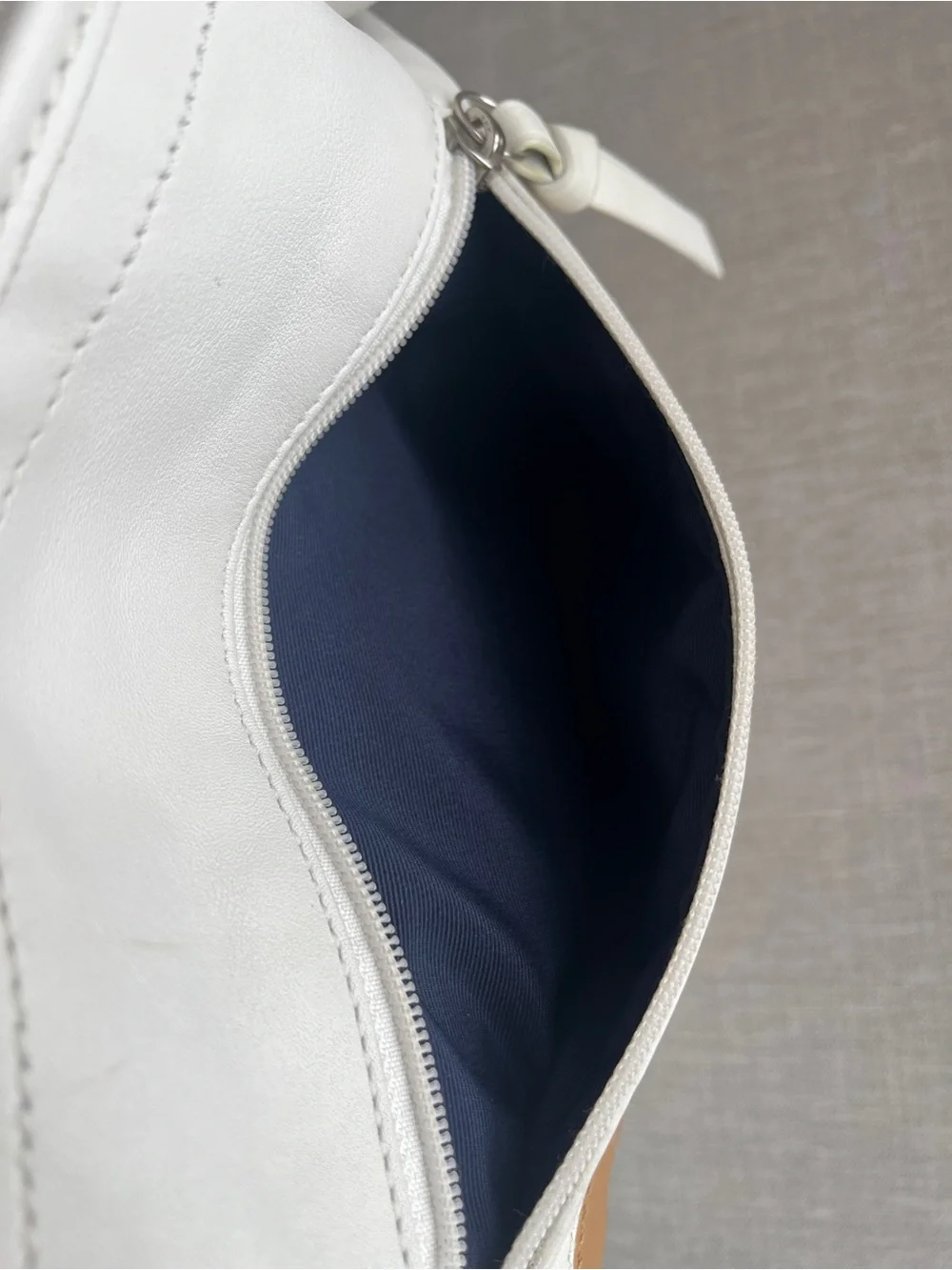 Coach Leather Rugby Duffle Bucket Bag White Camel F13357